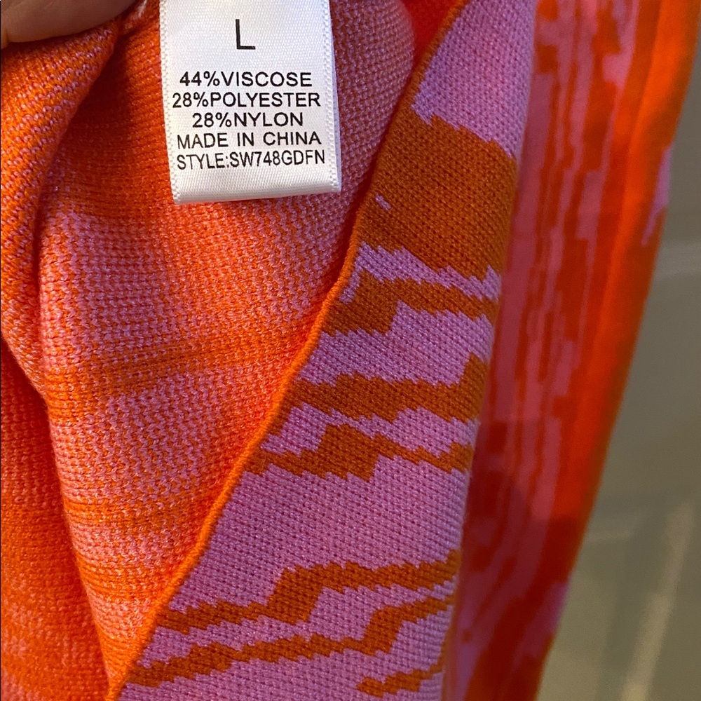 Fashion Nova Strapless New Lover Sweater MIDI Dress in Orange and Pink NWTs - Picture 11 of 11